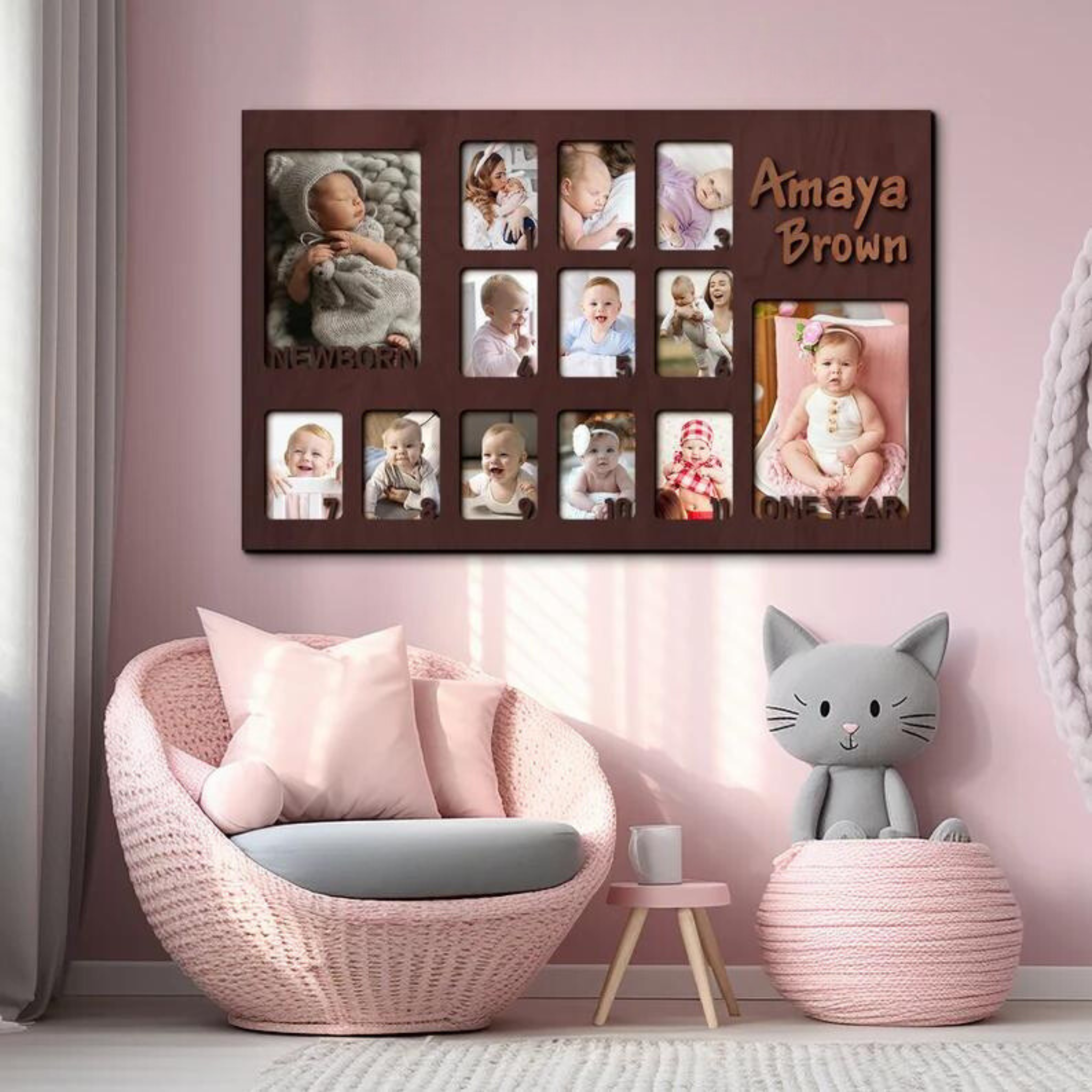 Custom Baby Photo Frame - First Year Milestone
