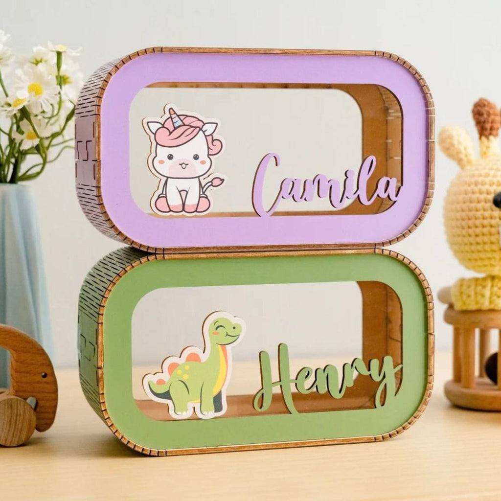 Custom Piggy Bank With Name - Kids Coin Bank Baby Shower Gift