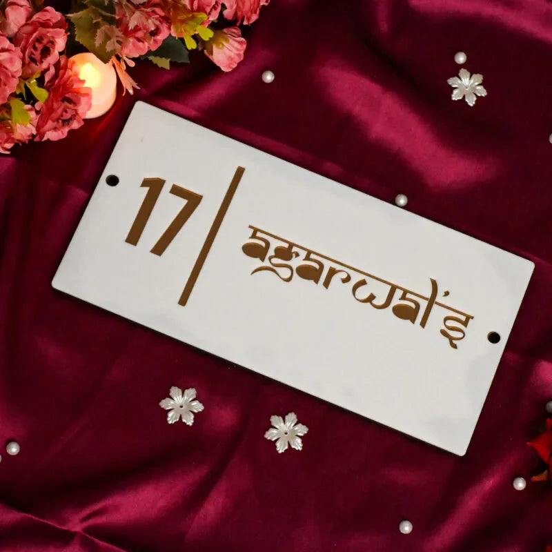 House Name Plate White,Black